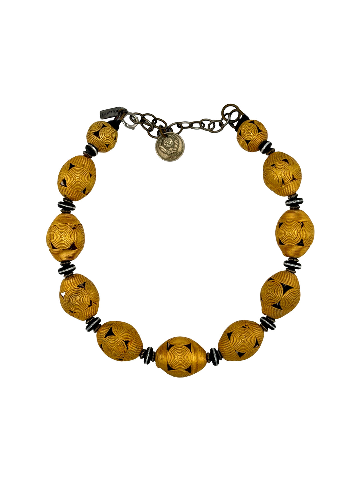 Masha Archer’s Cameroon Gold Wreath Necklace, 24k Gold