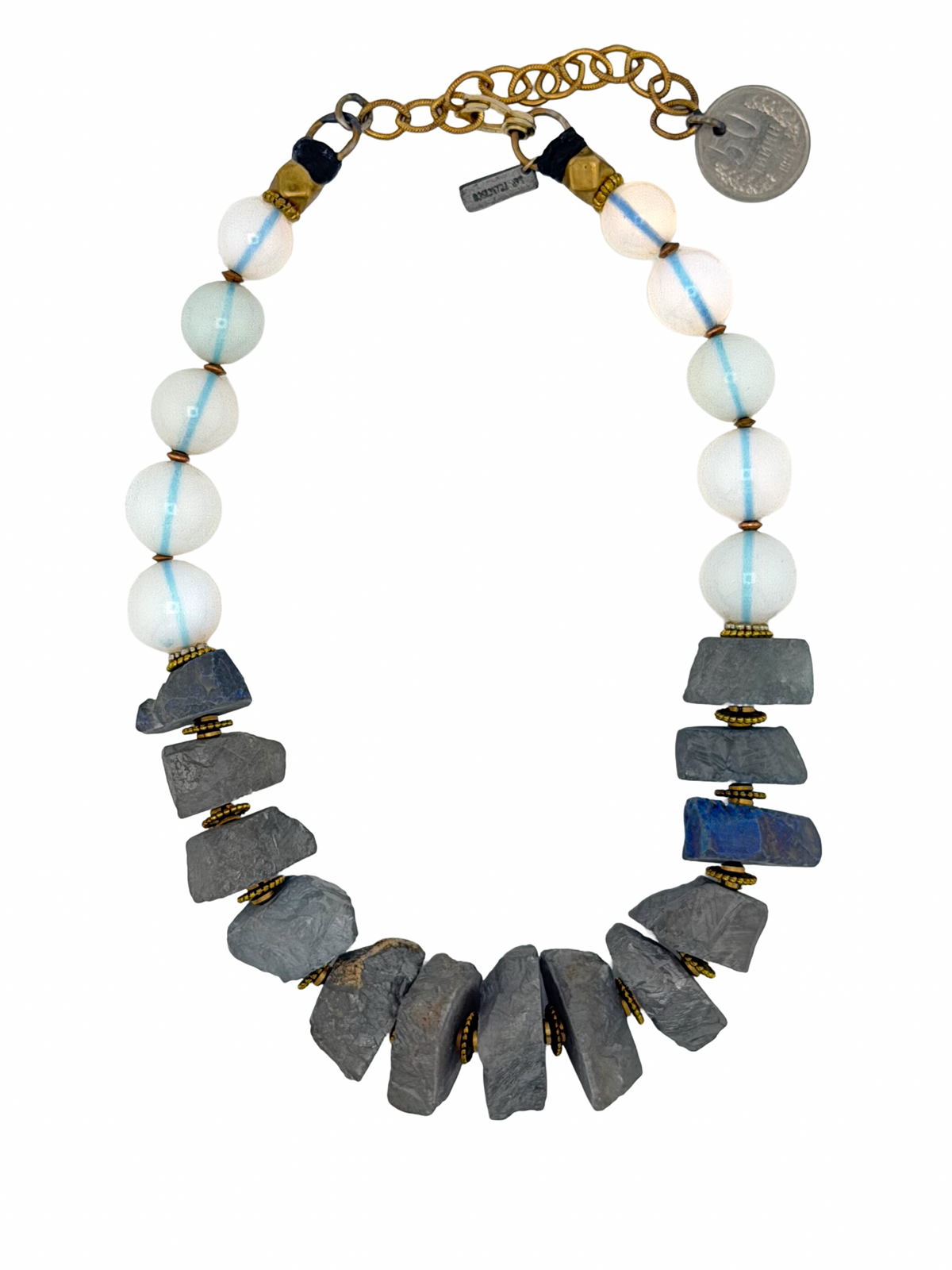 Pyrite & Opalite Wreath Necklace by Masha Archer