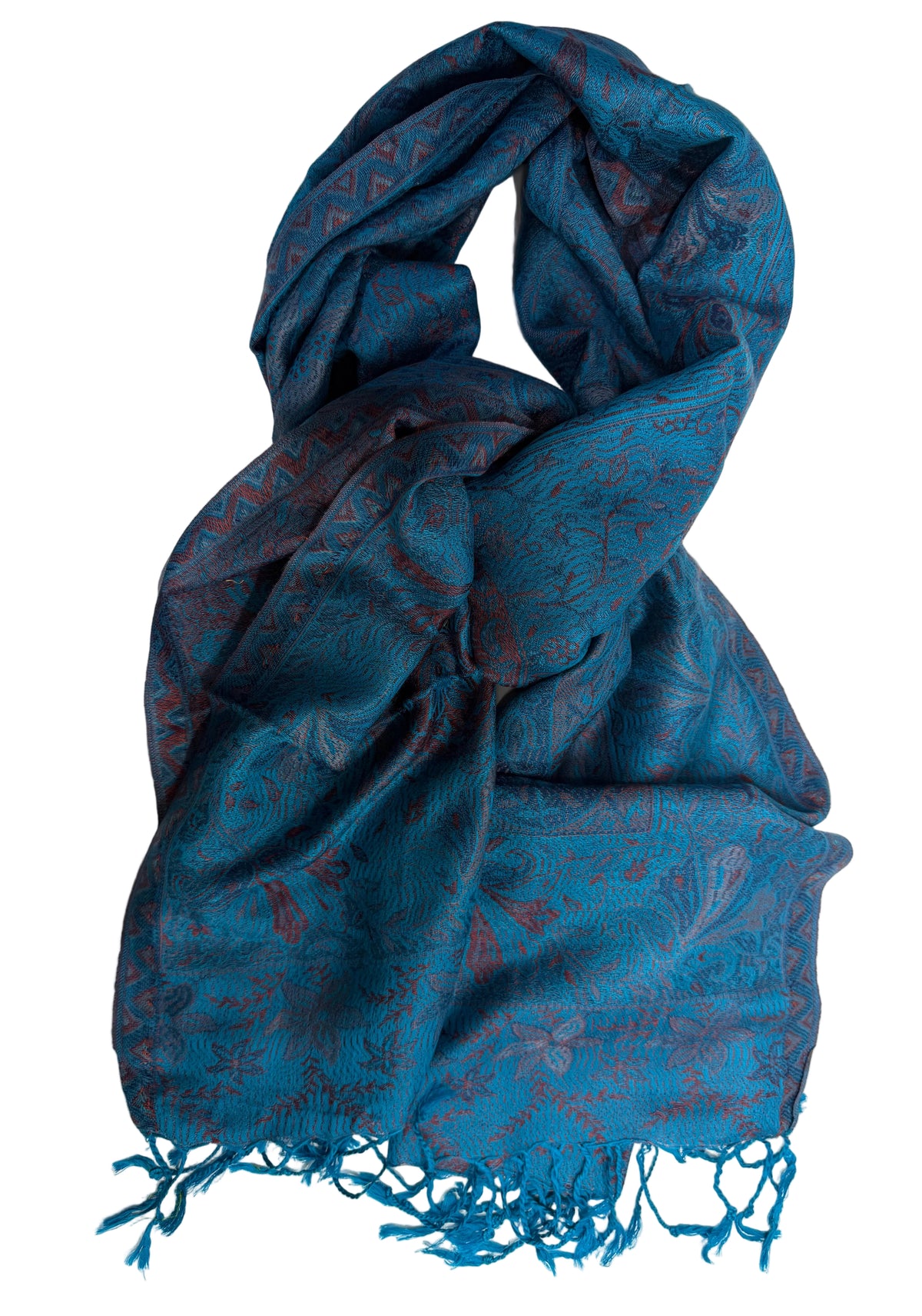 Turquoise Jamawar Pashmina Scarf