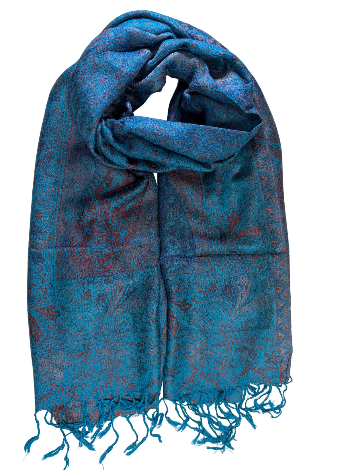 Turquoise Jamawar Pashmina Scarf