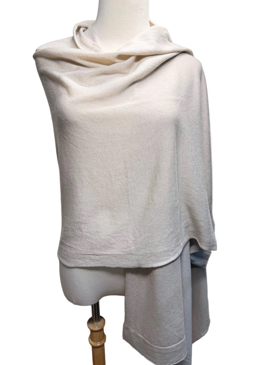 'Ischia’ Soft Eco Blend Wrap/Shawl in Light Tan/Biege