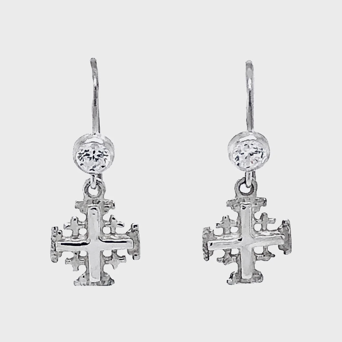 Jerusalem Cross Drop Earrings
