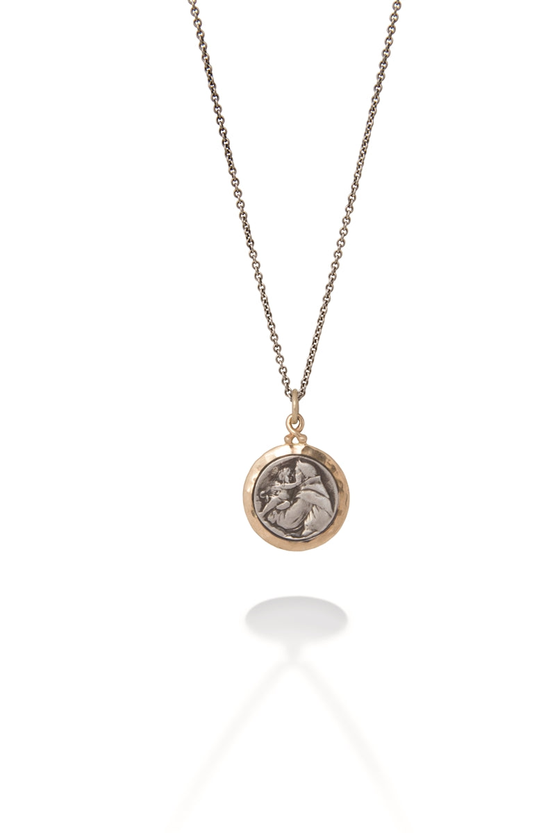 St. Anthony of Padua, Sterling Silver & 14K Gold