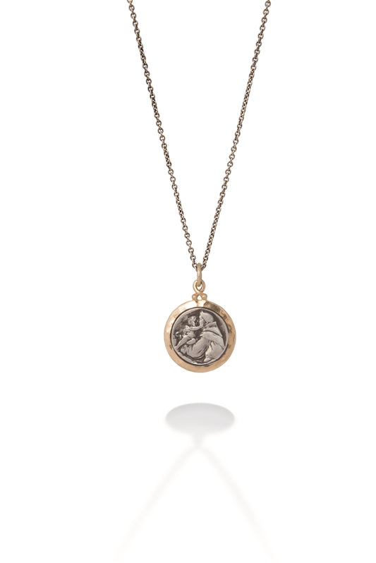St. Anthony of Padua, Sterling Silver & 14K Gold