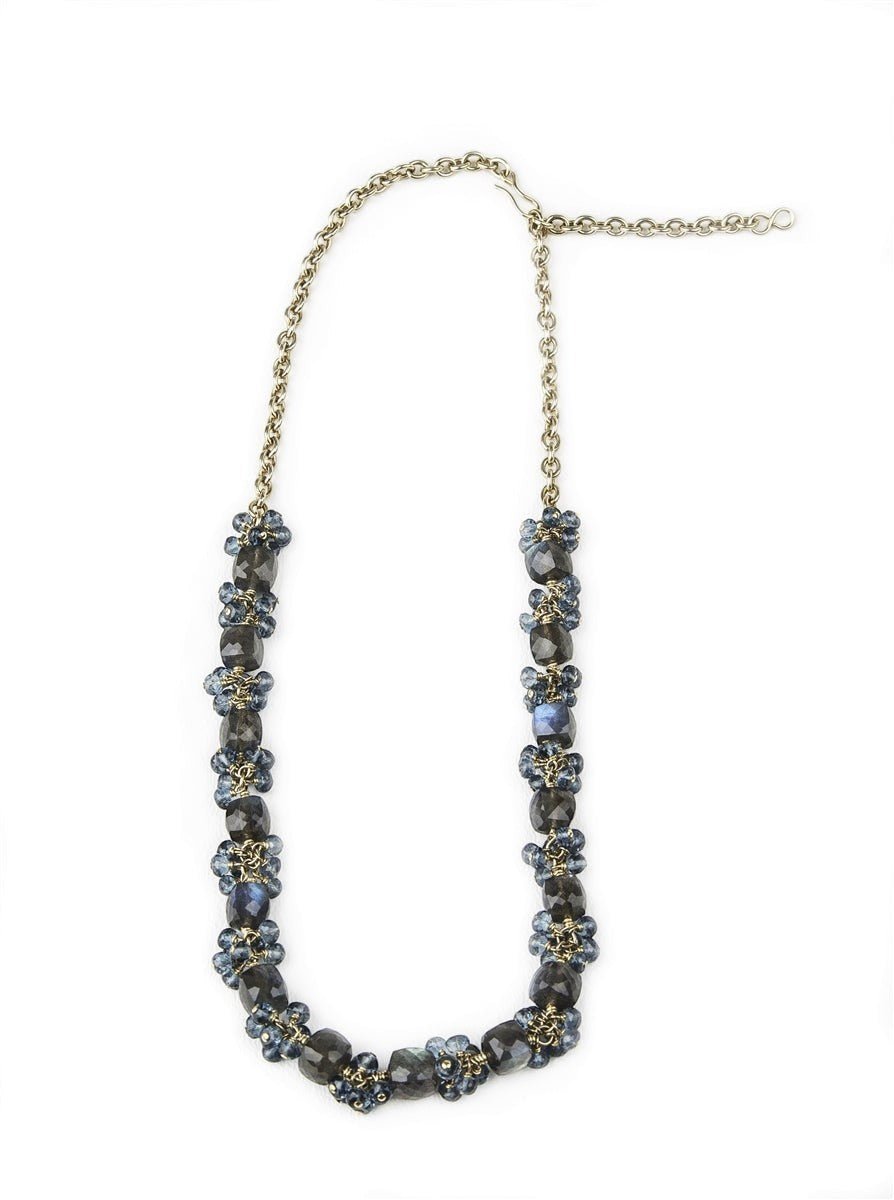 Labradorite & London Blue Topaz Necklace view 2