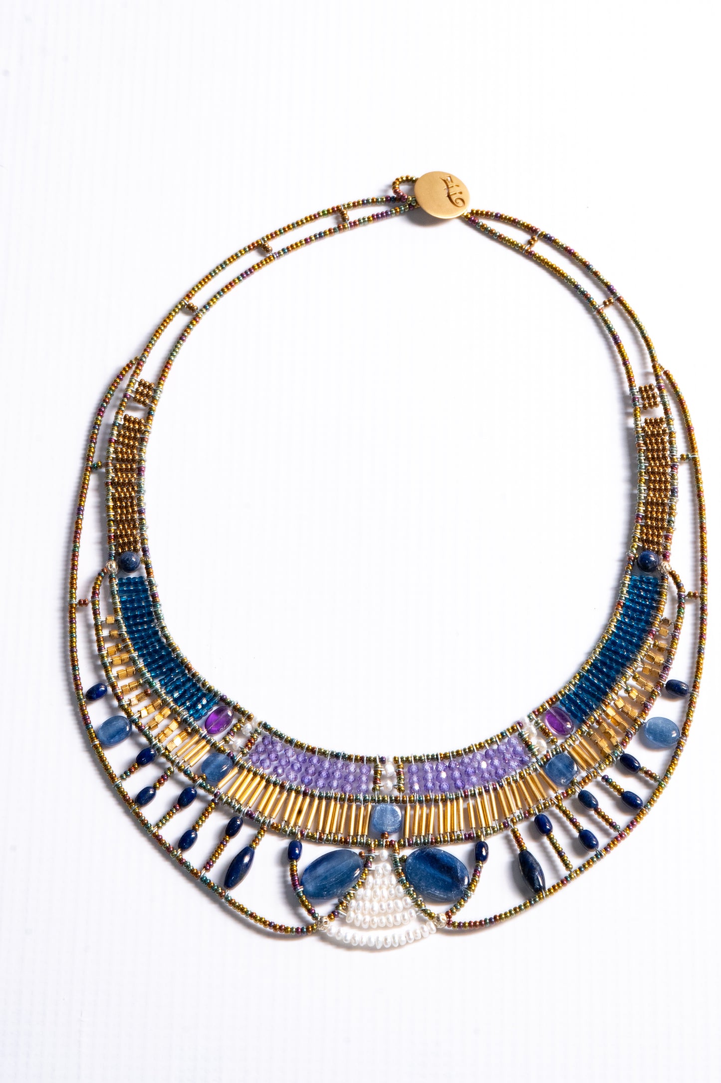 Ziio’s Doree Necklace in Blue Kyanite & Amethyst
