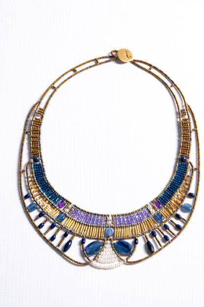 Ziio’s Doree Necklace in Blue Kyanite & Amethyst
