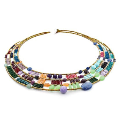 Cici - Ziio’s Multi-Color Gemstone Statement Necklace