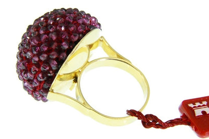 Purple Garnet Beaded Sphere Cocktail Ring, 18k Gold view 4