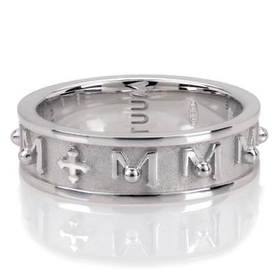 Tuum's Decem Ring, White Rhodium Sterling Silver