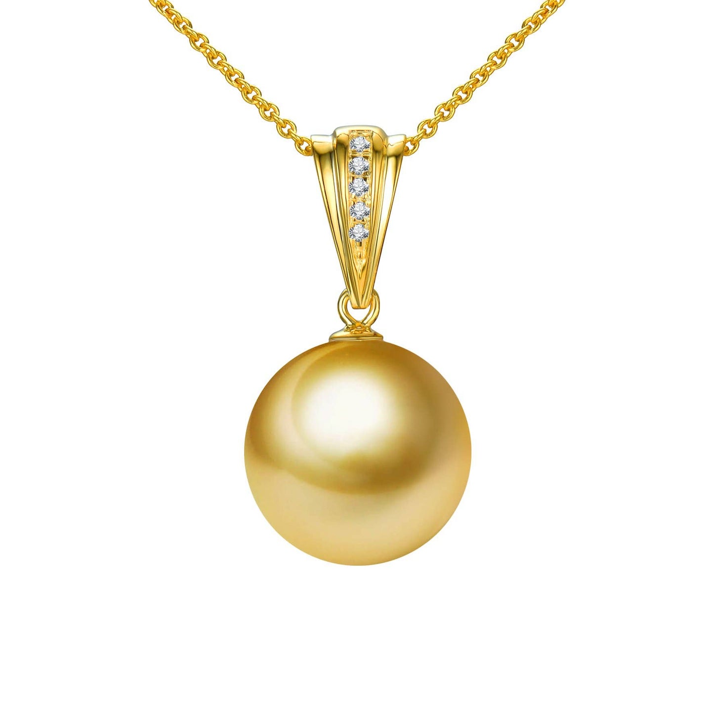Diamond Accent Pearl Pendant Necklace, 18k Gold