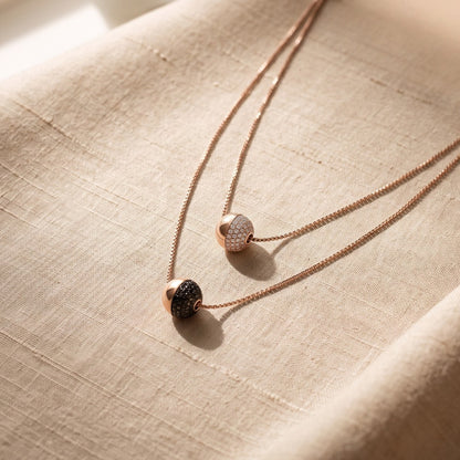 Bronzallure Double Sphere Layered Necklace
