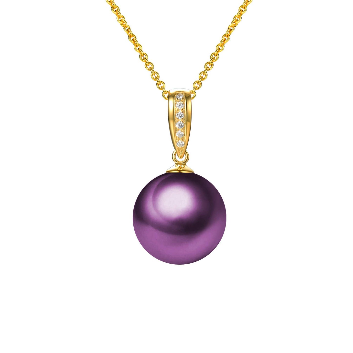 Classic Diamond & Pearl Pendant Necklace, 18k Gold
