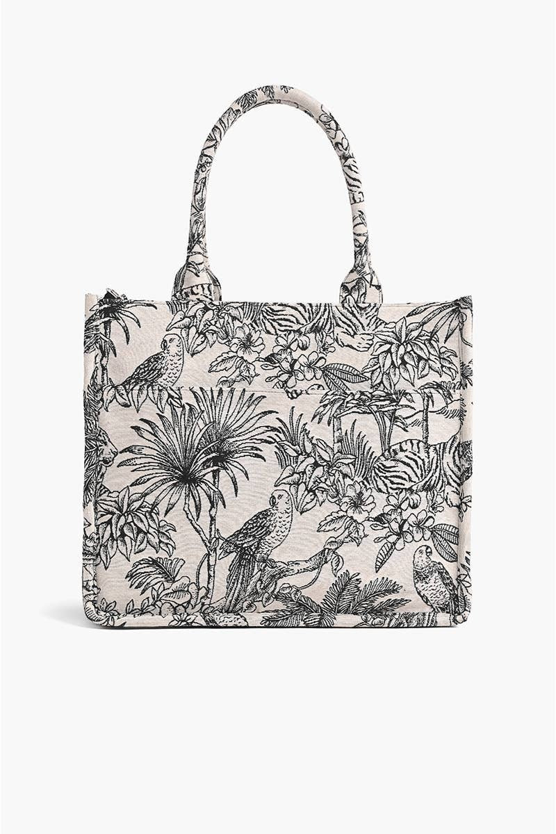 Leopard Floral Embellished Tote