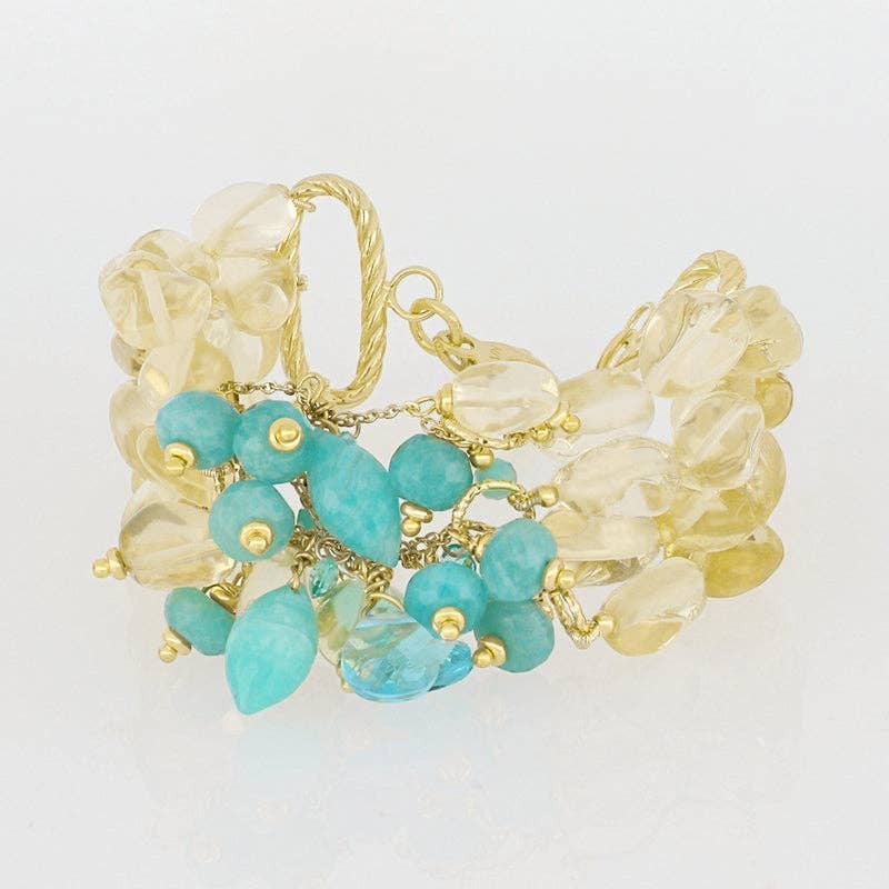 Kala Multistrand Bracelet with Colored Stones