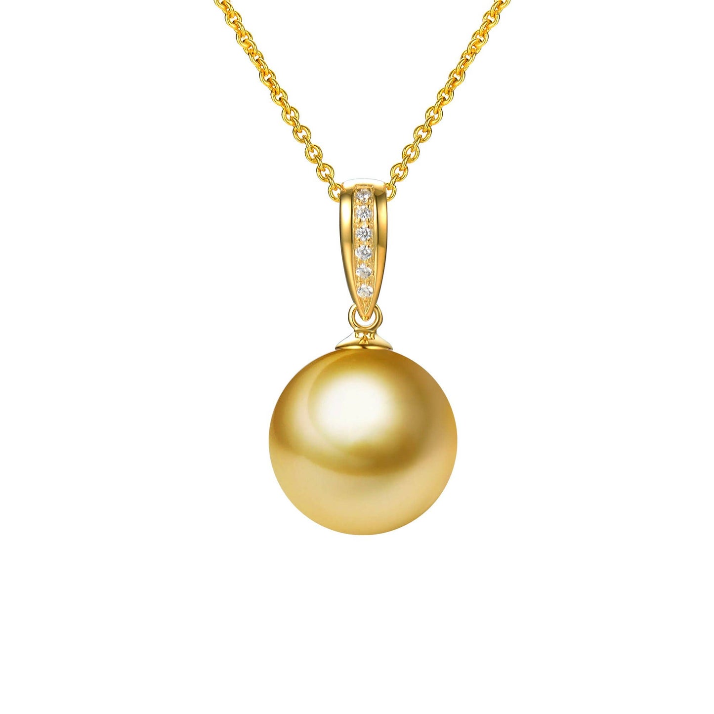 Classic Diamond & Pearl Pendant Necklace, 18k Gold