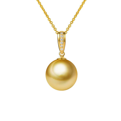 Classic Diamond & Pearl Pendant Necklace, 18k Gold