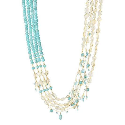 Kala Multistrand Quartz & Amazonite Necklace
