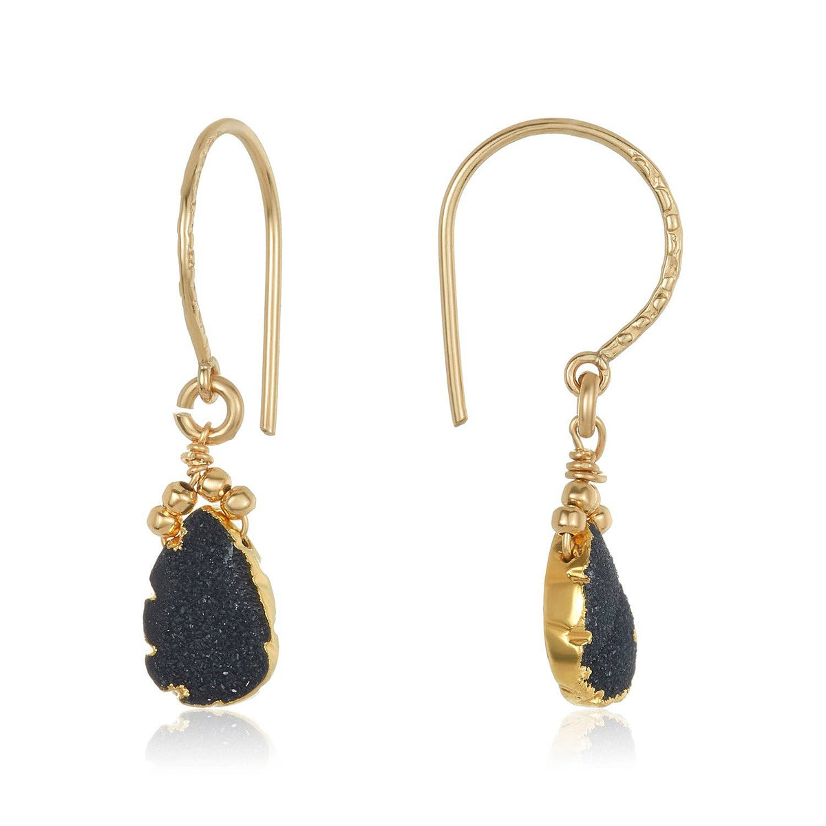 Druzy Teardrop Earrings in Gold