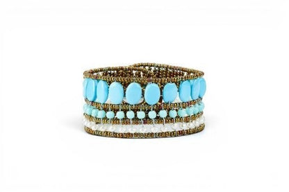 Turquoise & Pearl Cuff Bracelet by Ziio