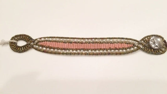 Ziio's White Pearl & Pink Howlite Dami Bracelet
