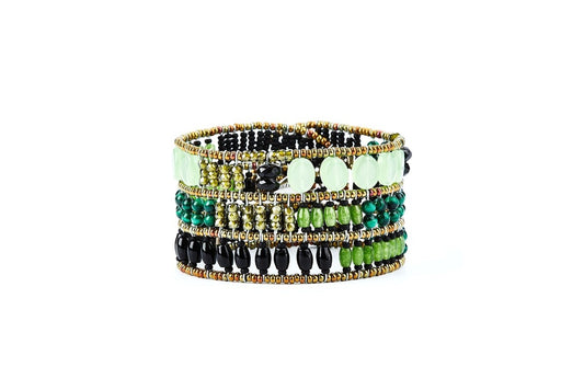 Green Chrysoprase & Malachite Gemstone Bracelet by Ziio
