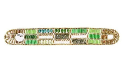 Peridot & Jade Patchwork Gemstone Cuff Bracelet by Ziio