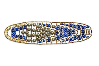 Ziio's Statement Cuff in Blue Lapis & Pyrite Gemstones view 3