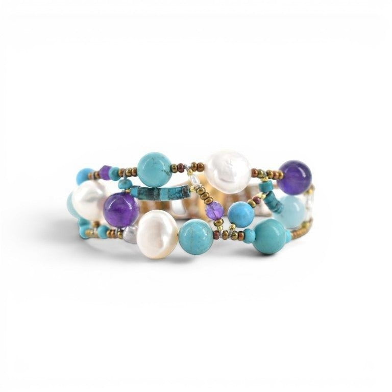 Ziio's Shinju Bracelet in Turquoise Gemstones