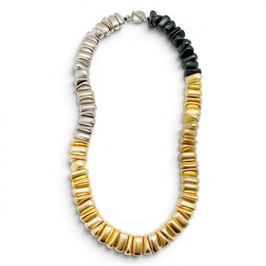 Calista Three-Tone Beaded Statement Necklace