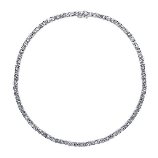 Sterling Silver Cubic Zirconia Tennis Necklace