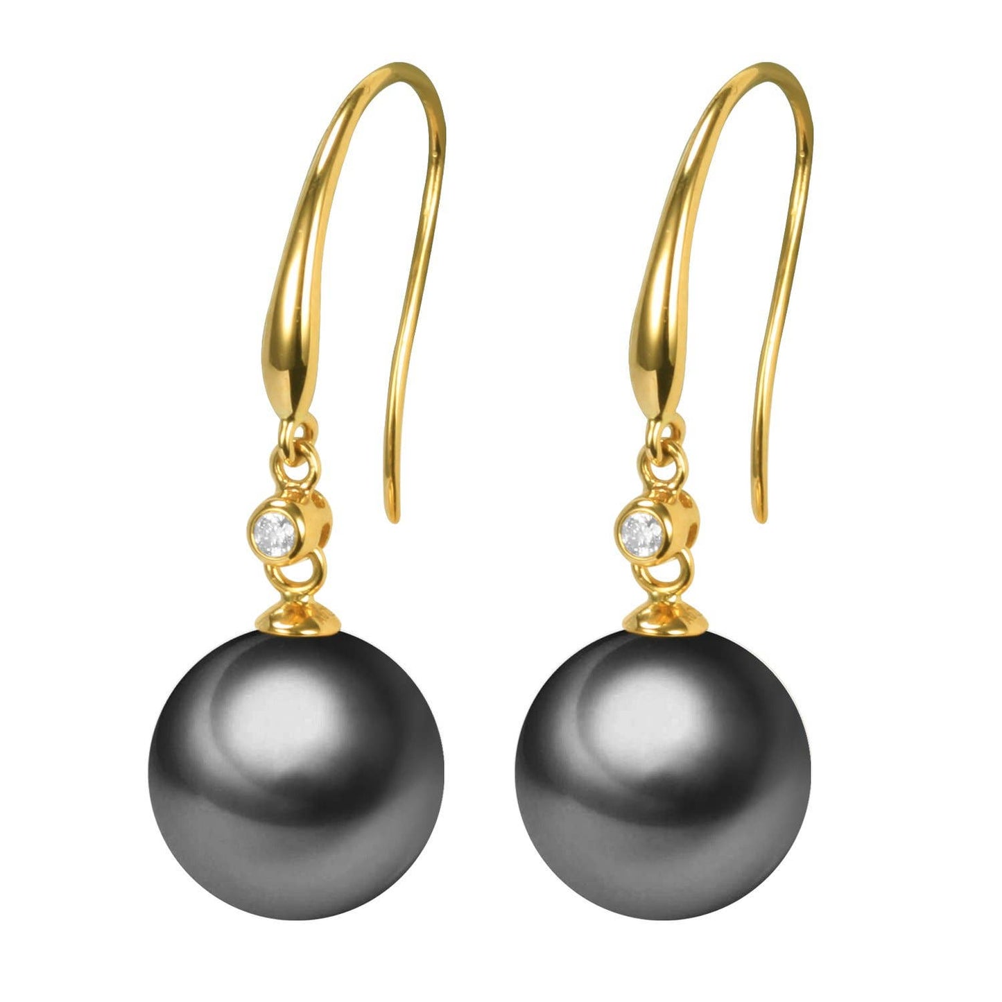 Diamond & Edison Pearl Earrings, 18k Gold