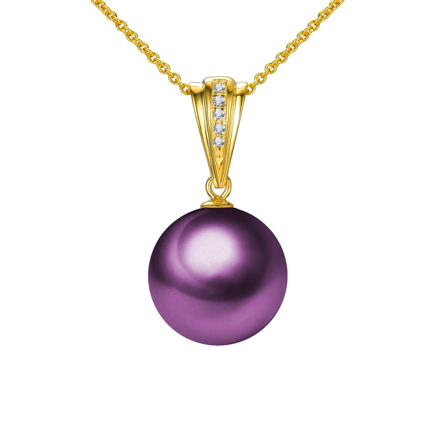 Diamond Accent Pearl Pendant Necklace, 18k Gold