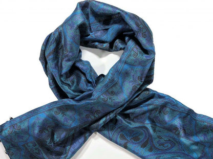 Blue Jamawar Pashmina Scarf