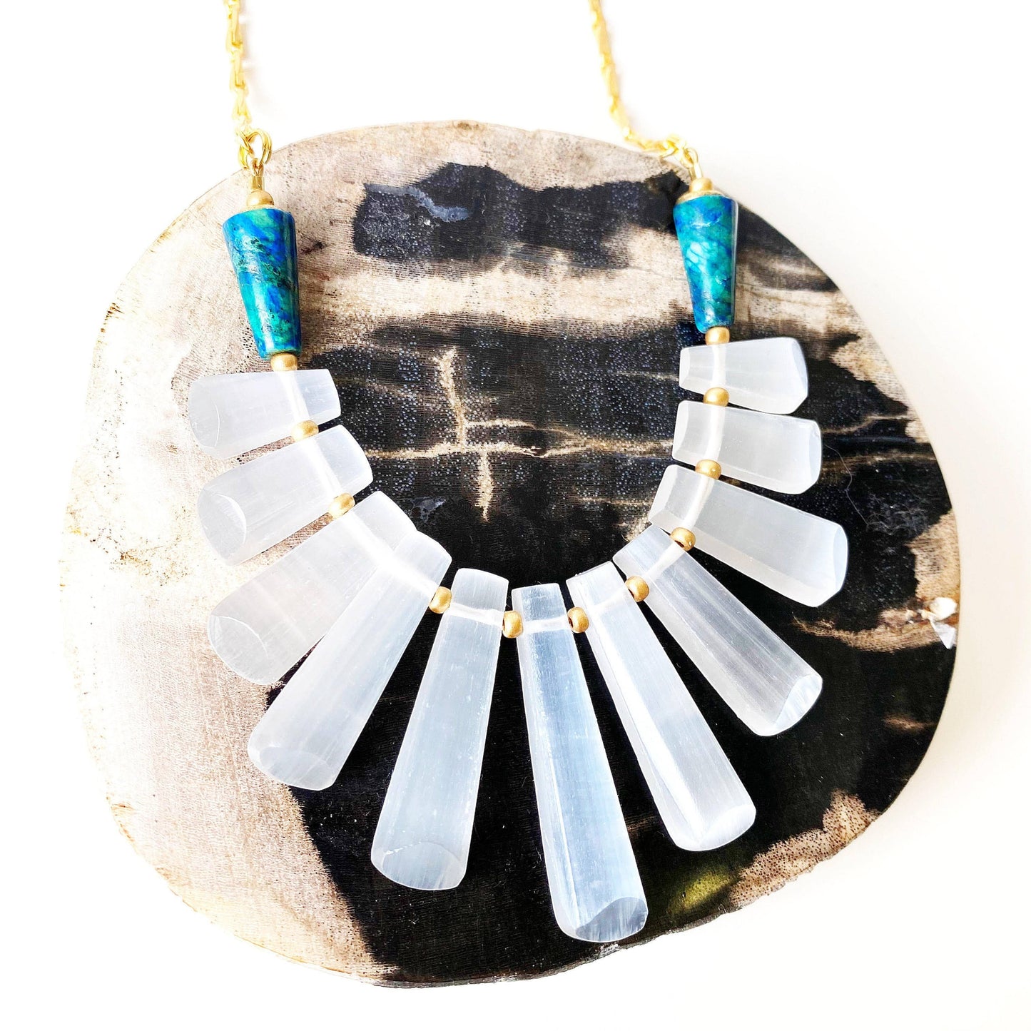 Selenite Goddess Statement Necklace