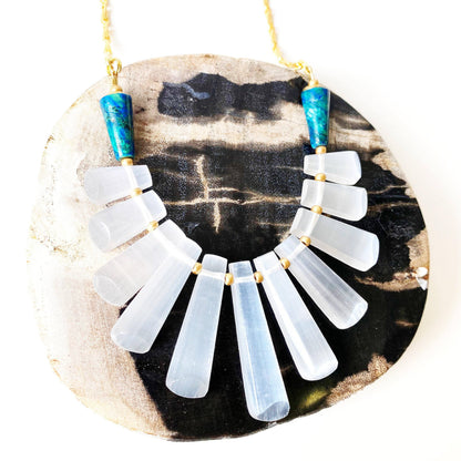 Selenite Goddess Statement Necklace