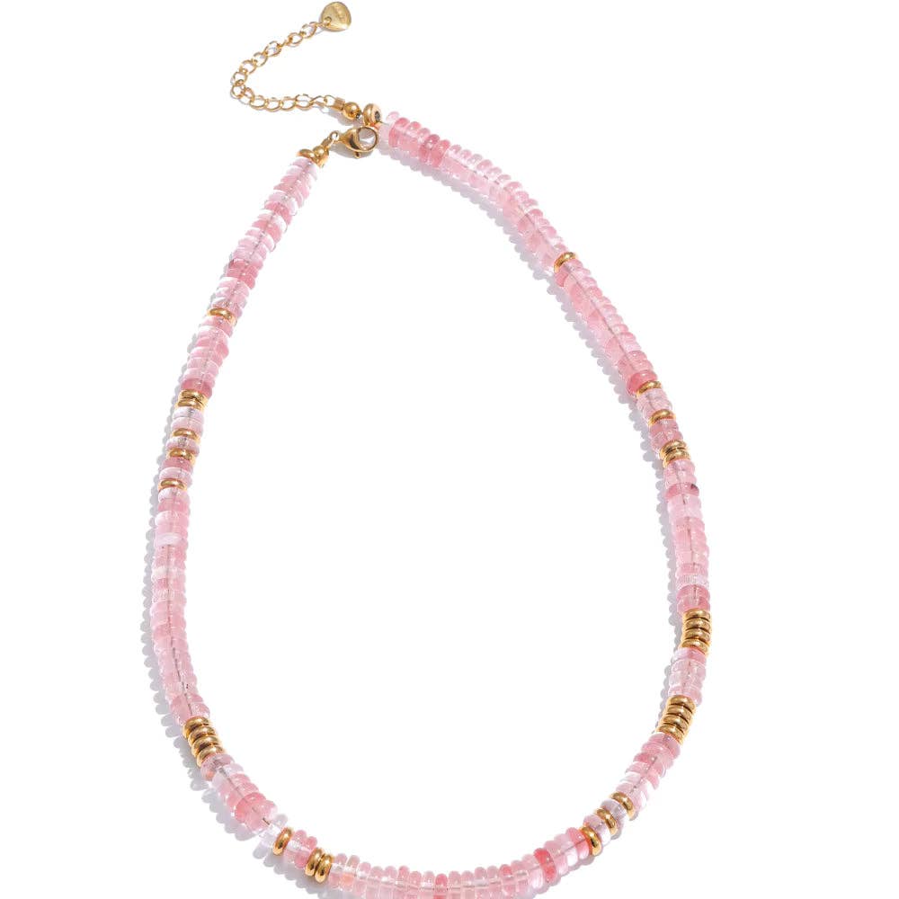 Heishi Rose Quartz Everyday Necklace