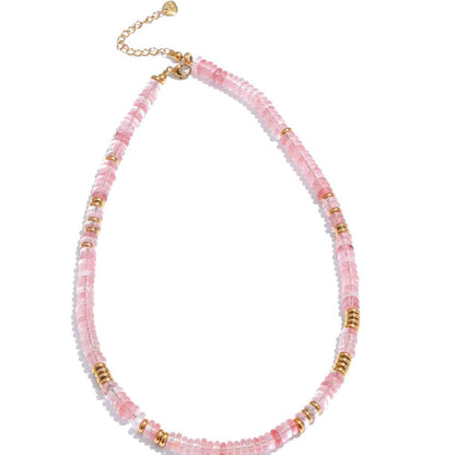Heishi Rose Quartz Everyday Necklace