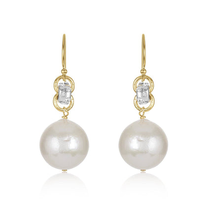 Cleopatra Freshwater Pearl Earrings, Gold-Filled