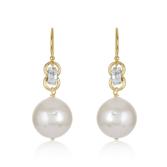 Cleopatra Freshwater Pearl Earrings, Gold-Filled