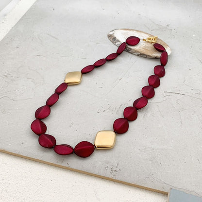 Loni Red Short Statement Necklace