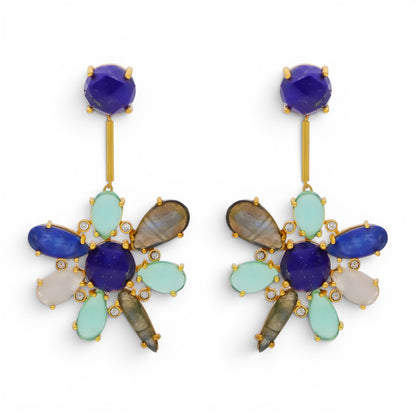 Blue Hibiscus Earrings