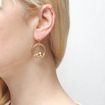 Gold Ring Wire-Wrapping Earrings