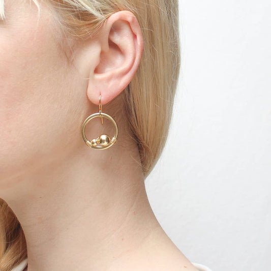 Gold Ring Wire-Wrapping Earrings