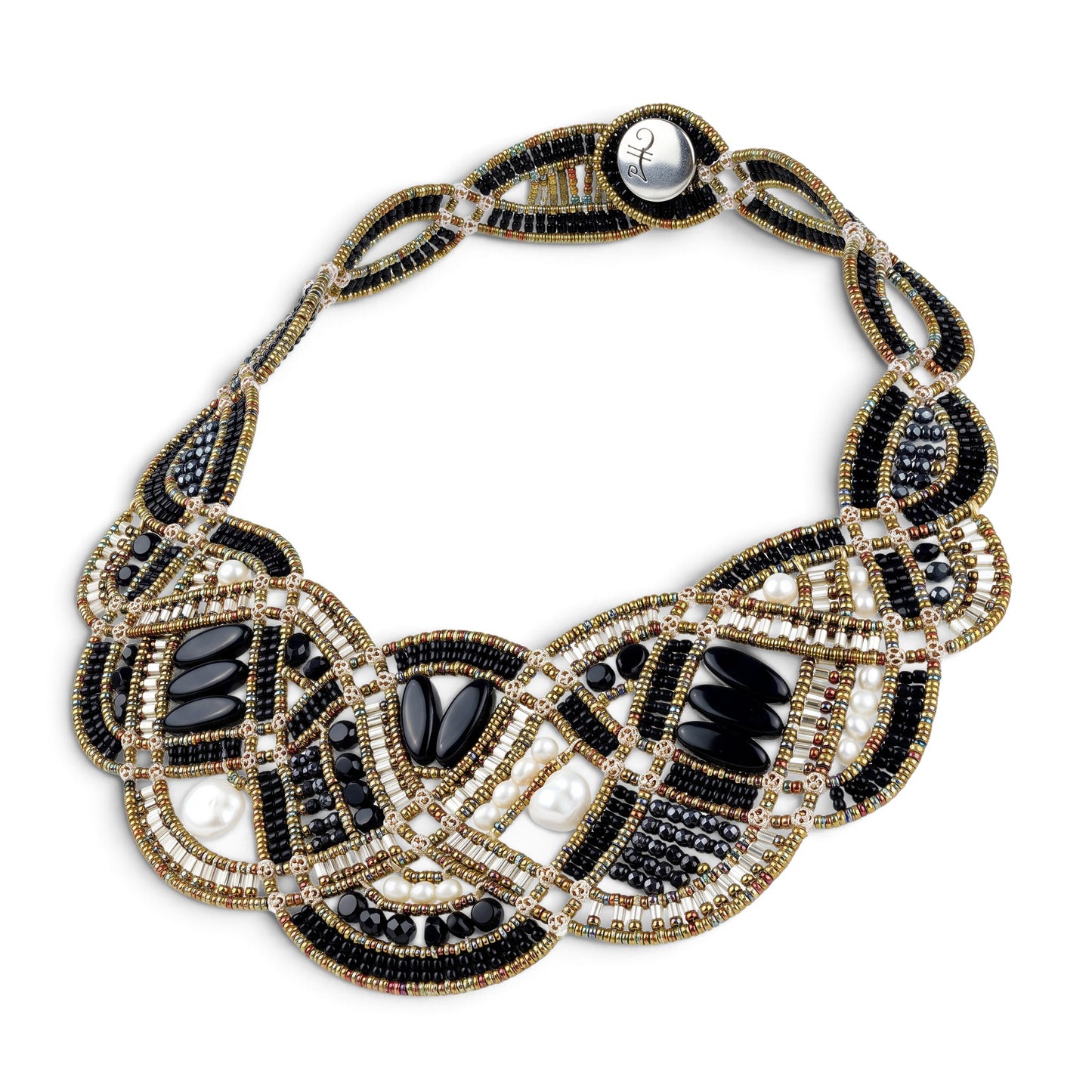Limited Edition New Romance Necklace in Onyx & Pearl by Ziio