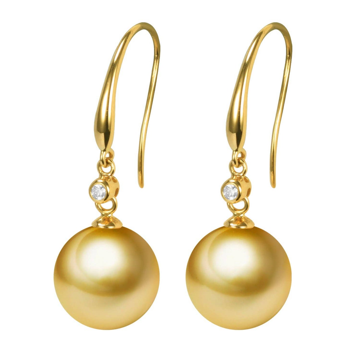 Diamond & Edison Pearl Earrings, 18k Gold
