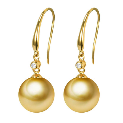 Diamond & Edison Pearl Earrings, 18k Gold