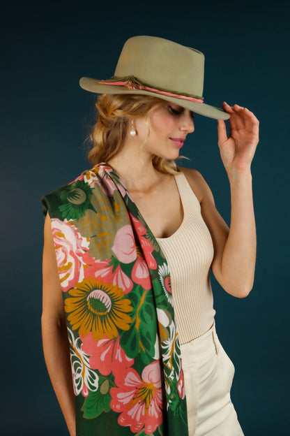 Print Folk Art Floral Scarf