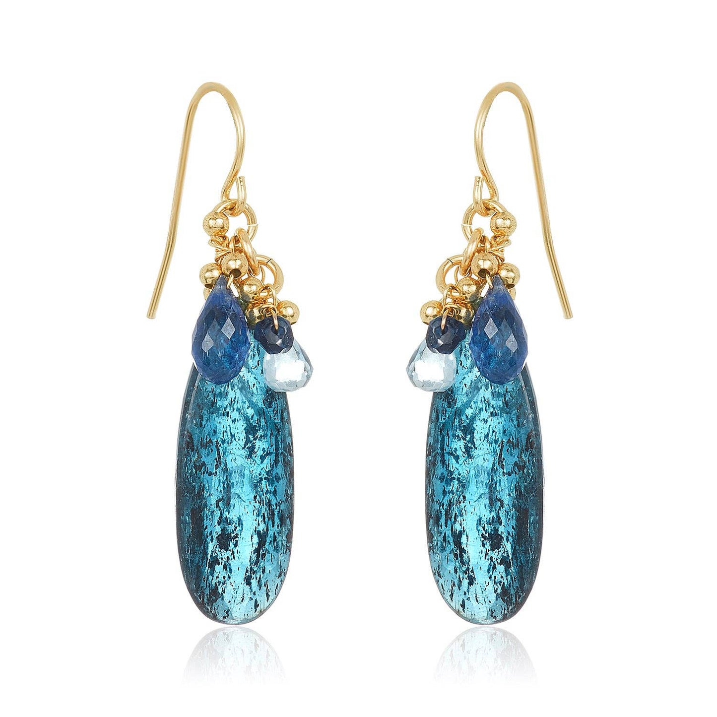 Kyanite Long Pear Earrings