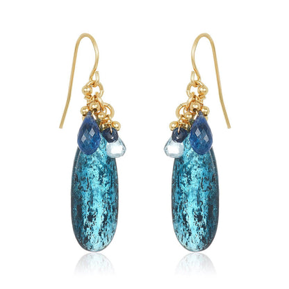 Kyanite Long Pear Earrings